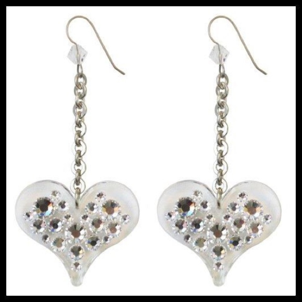 COPY - Tarina Tarantino Galaxy White Heart Earrin…